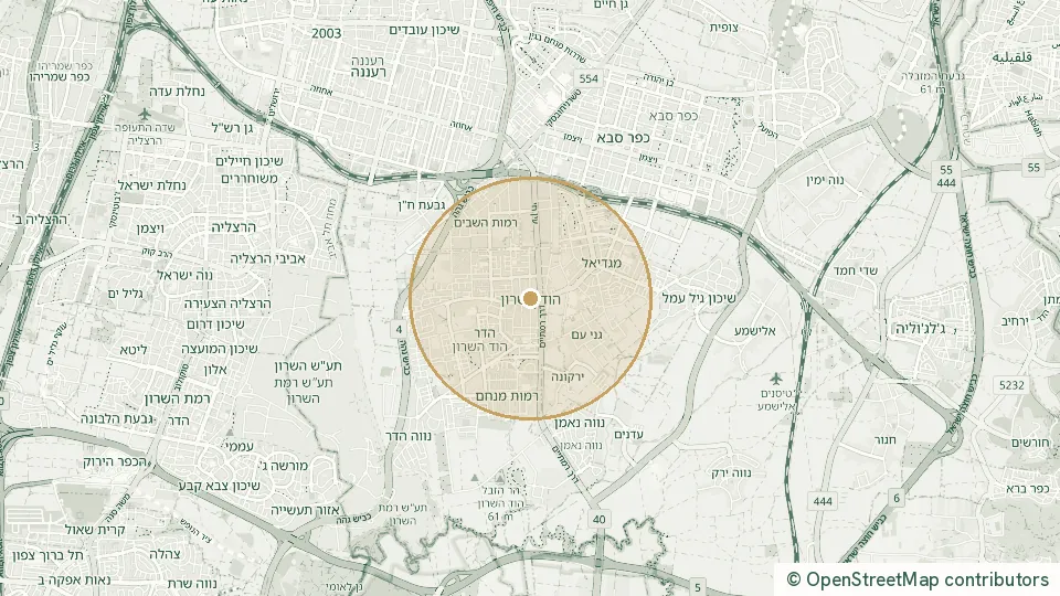 Carte de Hod HaSharon : l’adresse exacte est réservée aux abonnés